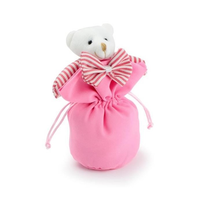 SACCHETTINO ORSETTO ROSA 12XH16CM